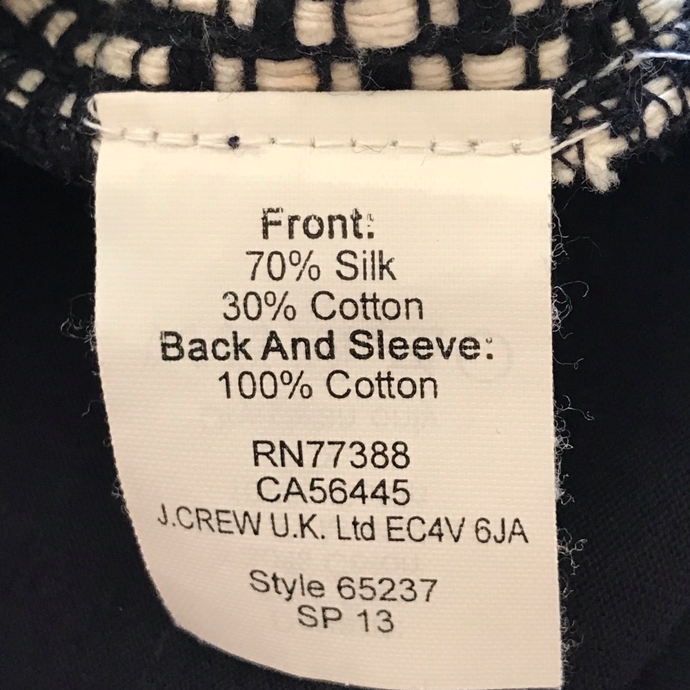 J. Crew Tweed Front Tee Shirt Fringe Navy XXS - Picture 8 of 8